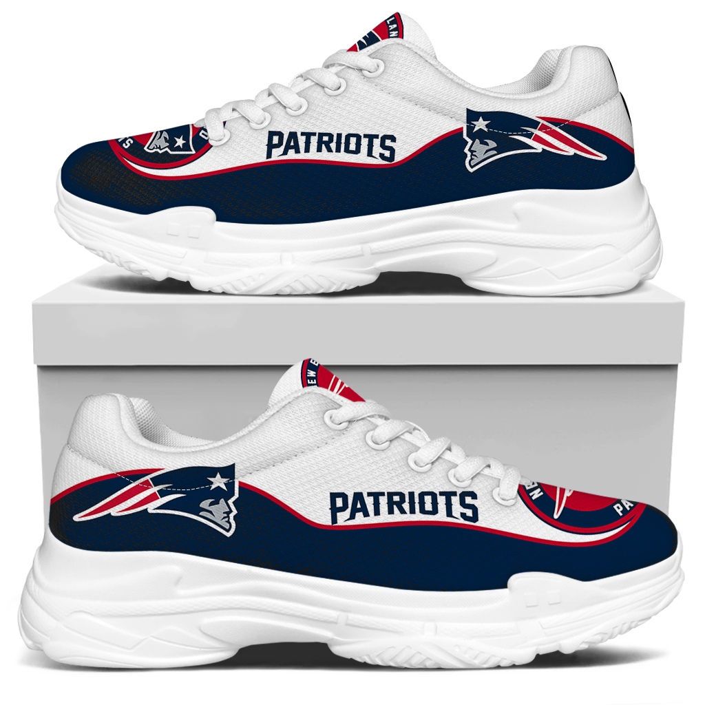 Women's New England Patriots Edition Chunky Sneakers With Line 002 Women's New England Patriots Edition Chunky Sneakers With Line 002